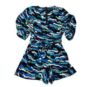 Yumi Kim Romper Womens S Silk Abstract Ikat Jumpsuit One Piece Flowy VSCO Brunch
